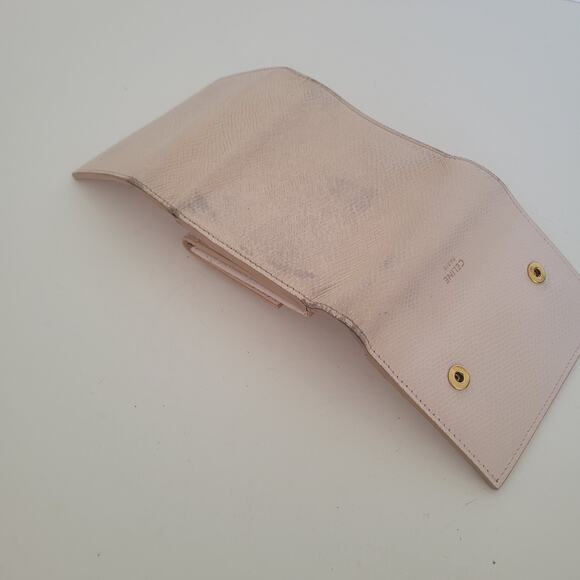 Celine Trifold Compact Wallet Light Pink Leather Small Card Bill Coin Holder - Picture 9 of 14